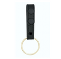 Straight Baton Ring Holder LEOTAC™ for police, law enforcement and security officers, plain finish with black snap and nickel ring. Lightweight.